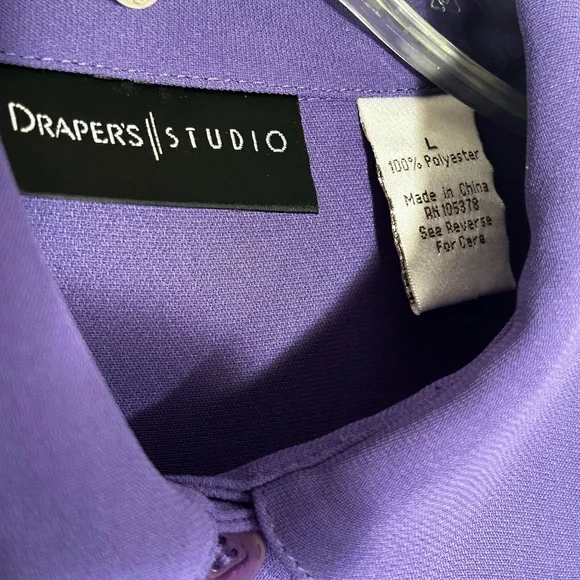 WOMENS LARGE 4 PIECE DRAPER'S & DAMON'S PURPLE BLOUSES & PANTS PANT SET OUTFIT - Picture 8 of 13